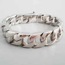 Длинные Браслеты в стиле панк 22 см для мужчин, блестящие браслеты из нержавеющей стали с подвеской на цепочке, мужские готические ювелирные изделия