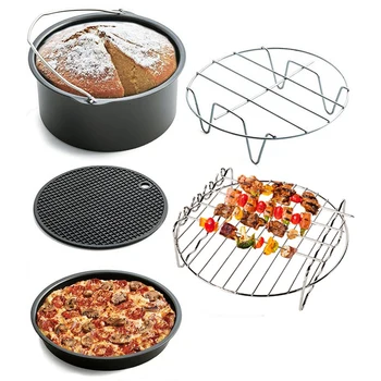 

Air Fryer Accessories for Gowise, for , for Cozyna, for Secura, Set of 5 Pieces with Pizza Pan, Metal Holder