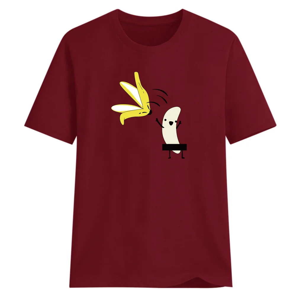 

Banana Cat T Shirts Humor Short Sleeve For Male Letter T-Shirt Cotton Men Fashion Tops Tee