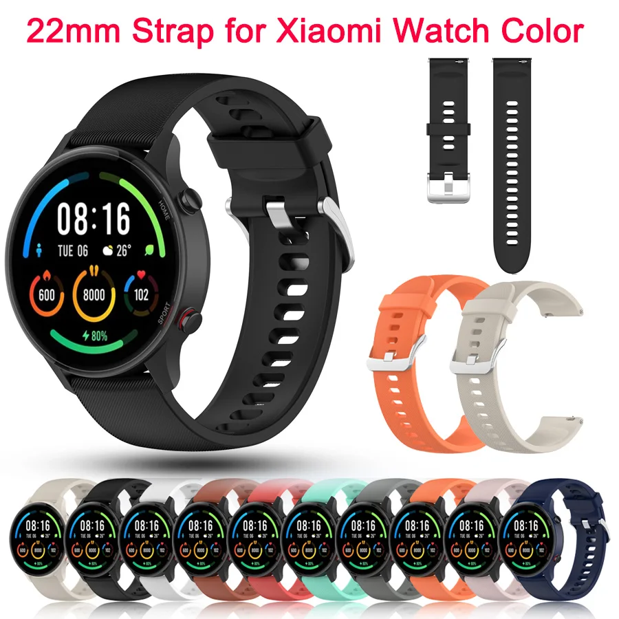 22mm Offical Silicone Replace Straps for Xiaomi Mi Watch Color Sports Edition band for Mi Watch Color Bracelet Watchbands Correa