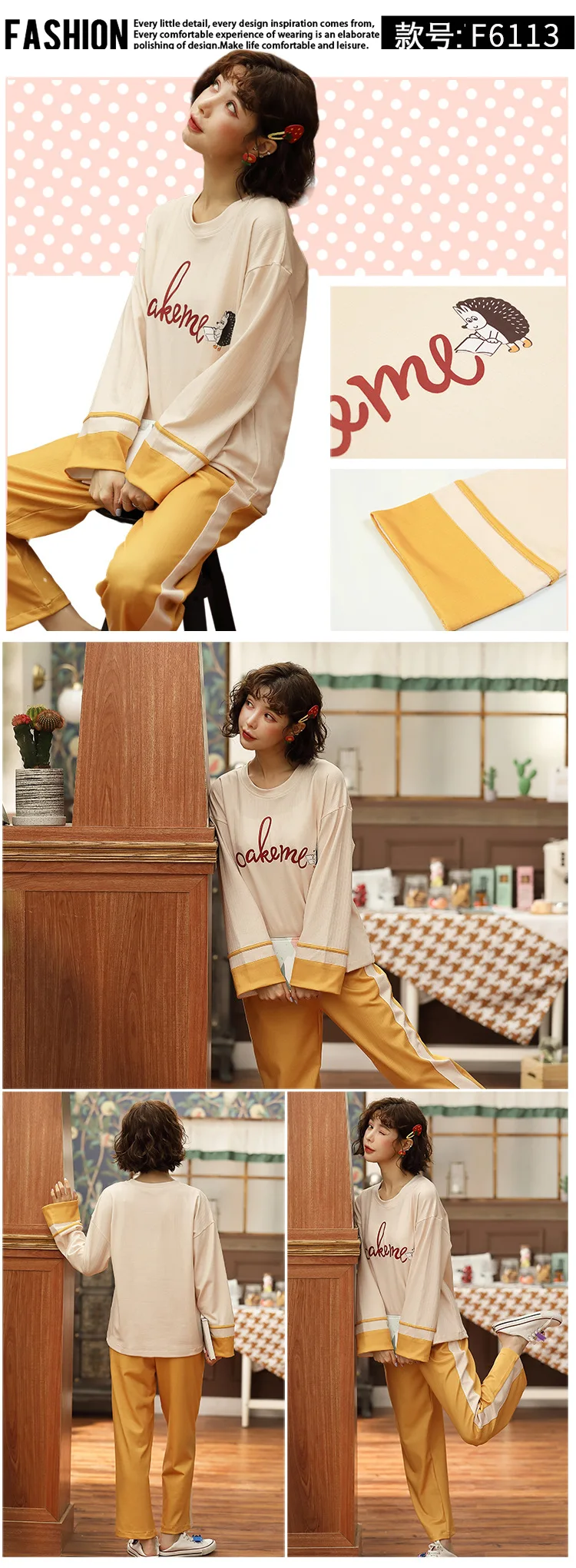 Fsshion ночное белье пижамы женские Loungewear женские рождественские пижамы Женская одежда для взрослых Женский пижамный комплект