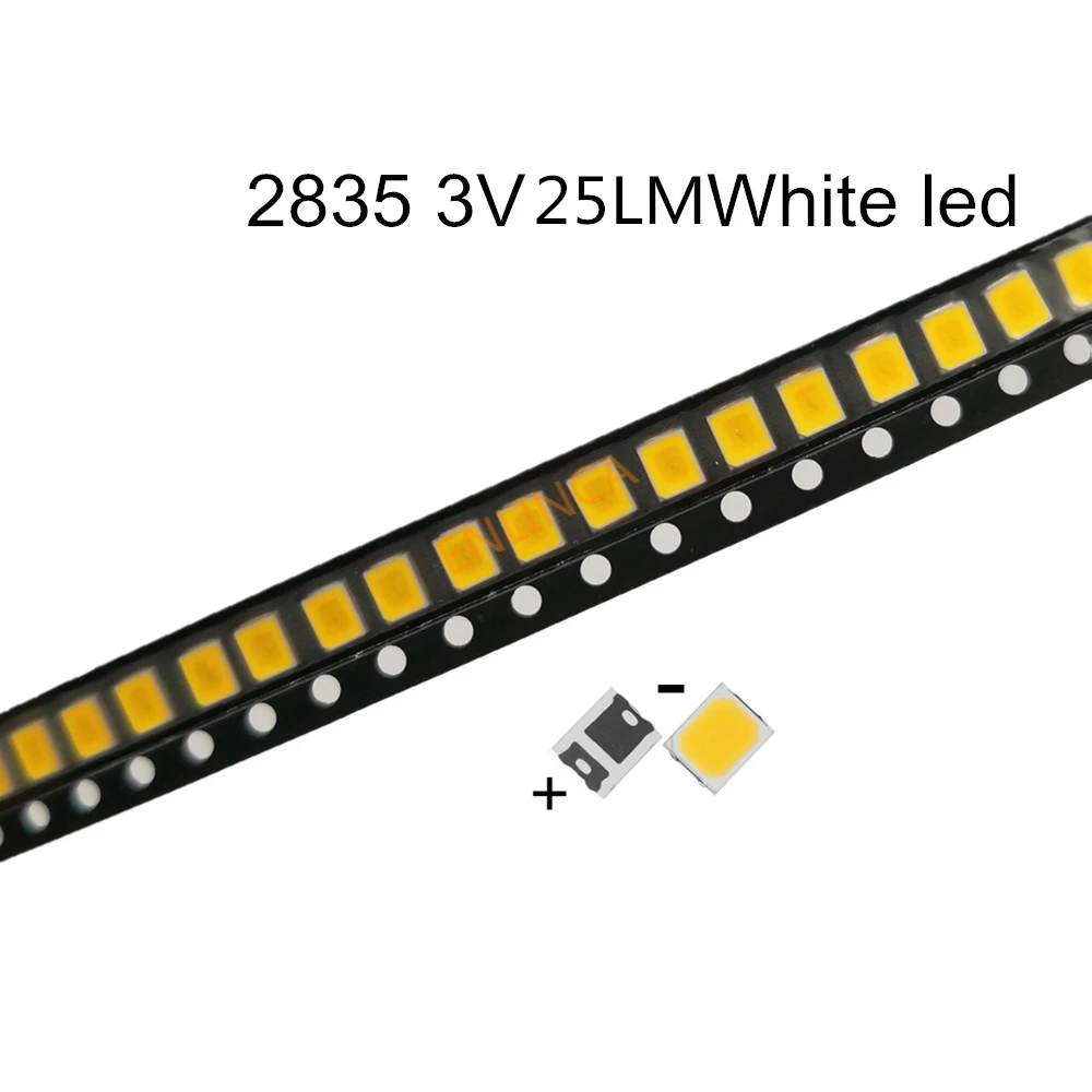 100 шт. 2835 SMD чистый белый естественный теплый холодный светодиодный светодиод 25LM