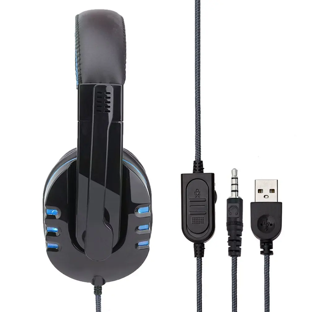 

Lightweight Deep Stereo Bass Headphone Headset Computer Gaming Headset With Mic LED Light for PC Suitable for PS4 for XBOX ONE