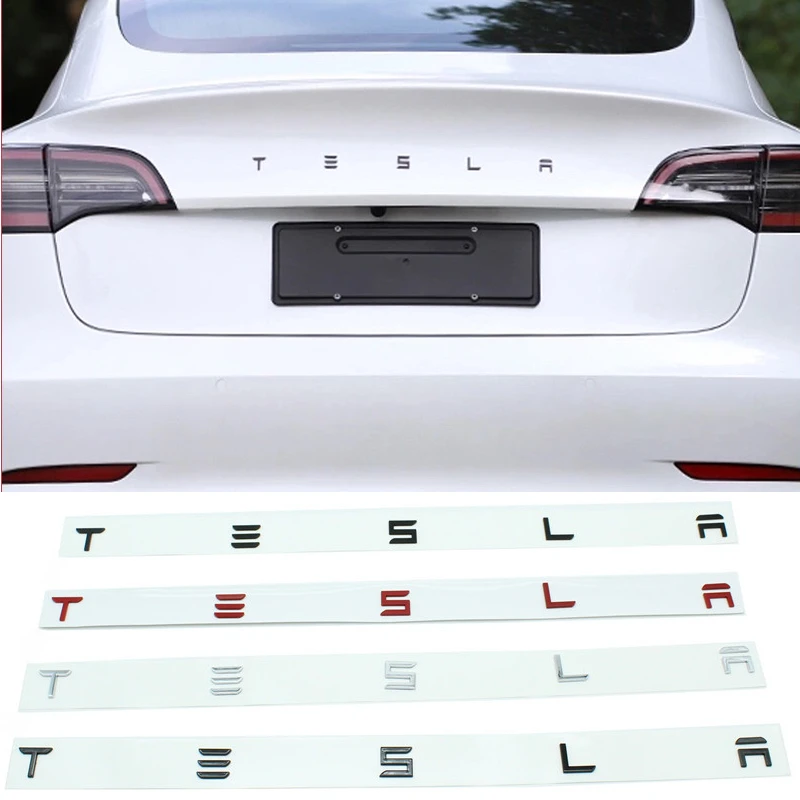 For Tesla Car Back Trunk Logo Replacement Letters For Tesla Model 3 Model X Y Model S Replace English alphabet Emblem Stickers car window stickers