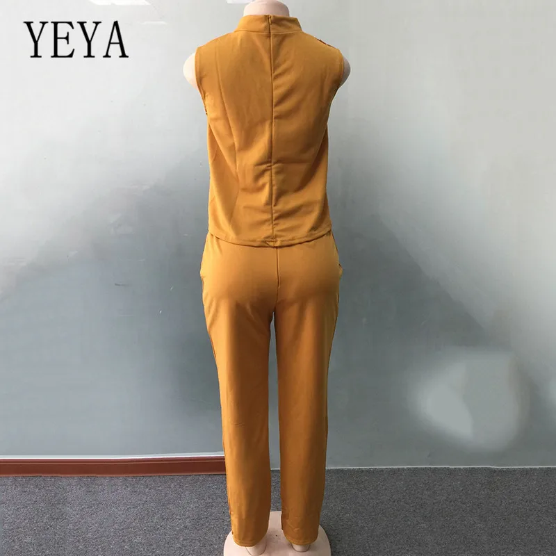 YEYA/Модный комплект из 2 предметов в африканском стиле с цветочным принтом, без рукавов, с вырезами, с крючком, с цветочным принтом, элегантные сексуальные женские комбинезоны