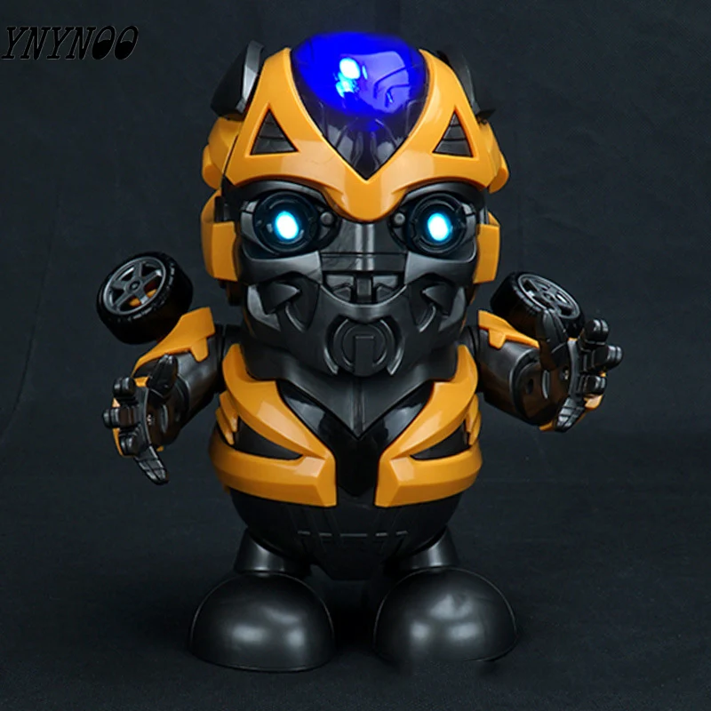 

Dance Iron Man Bumblebee Spiderman Captain America Action Figure Toy LED Flashlight with Sound Avengers Hero Electronic Toy