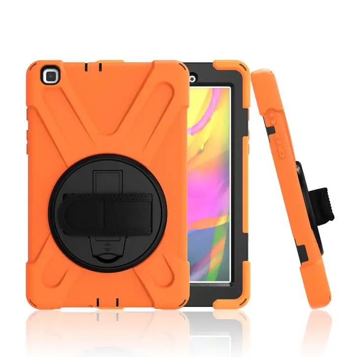 orange ST Чехол для Samsung Galaxy Tab A 8,0 T290 T295 SM-T290 T297, безопасный сверхмощный вращающийся ремешок/подставка+ плечевой ремень - Цвет: orange ST