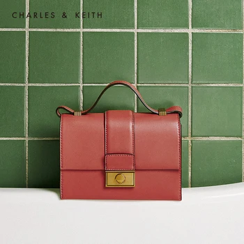 

CHARLES＆KEITH New Arrival for Autumn 2020 CK2-80781293Women's shoulder bag Flap-open shoulder bag with metal buckle decoration
