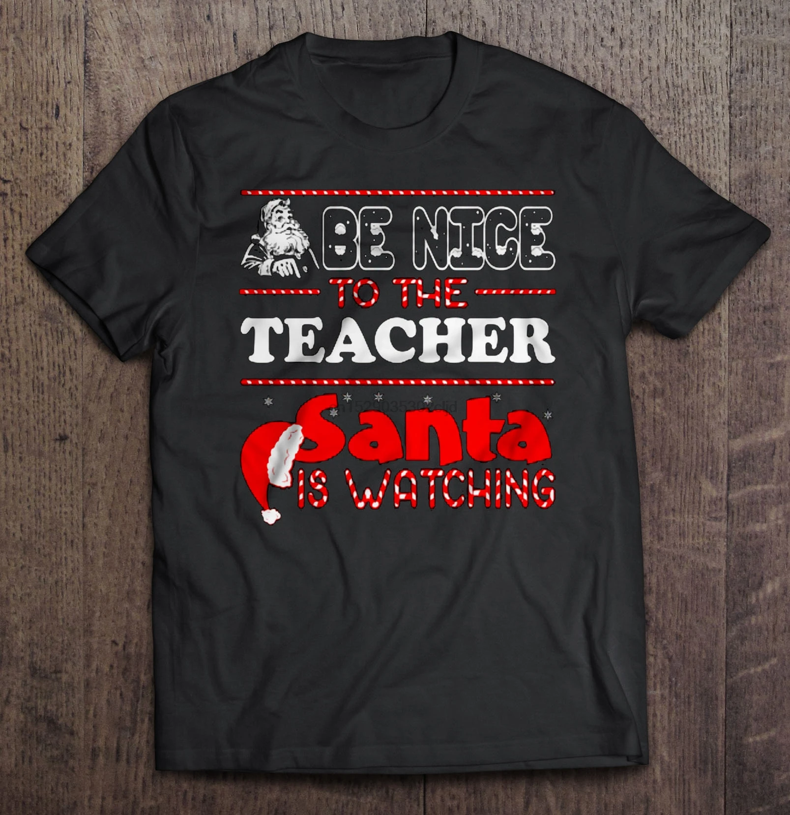 Мужская футболка с надписью Be nice to the teacher Santa is watching Women | одежда