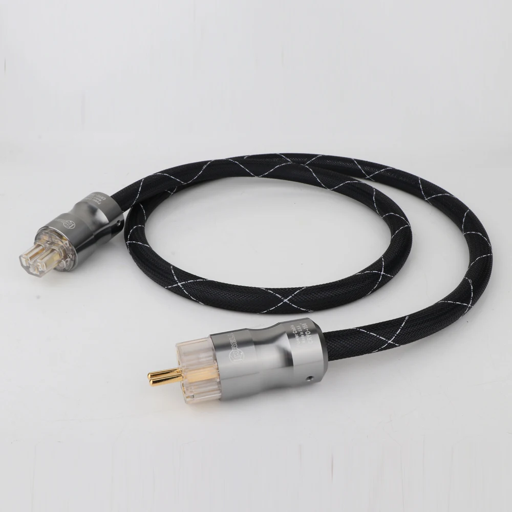 

High Quality 10AWG Power Cable Cord Hi-end Schuko Mains Power Cord Audiophile HIFI EU Gold Plated Plug Wire