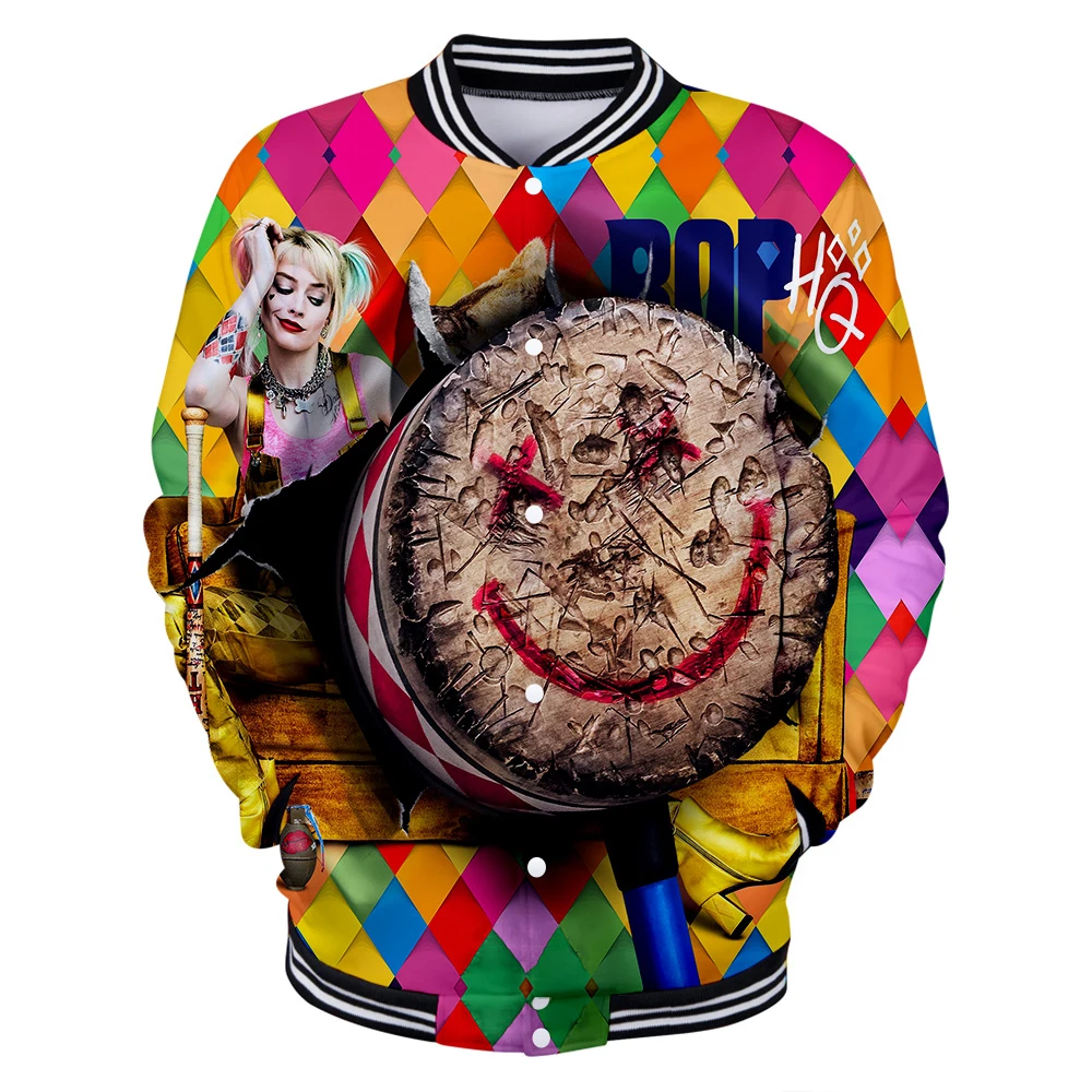 Мужская бейсбольная куртка злодейка Харли Квинн с 3D принтом осенняя Новая модная