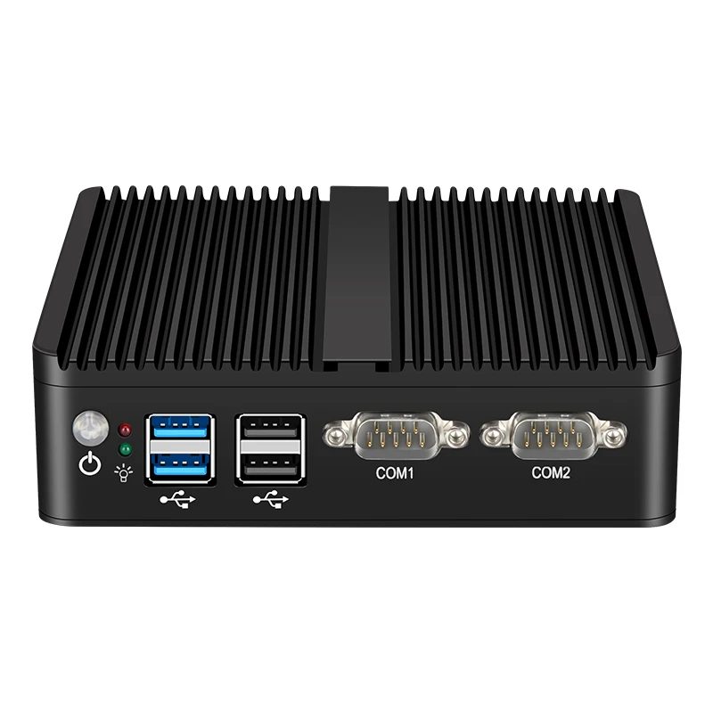 Fanless Mini PC IPC Intel Celeron J4125 Dual Gigabit Ethernet 2x RS232 HDMI VGA mPICE WiFi 4G LTE 4x USB Support Windows Linux