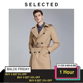 

SELECTED Men Lapel Casual Windbreaker Turn-down Collar Trench Coat S|4193OM529