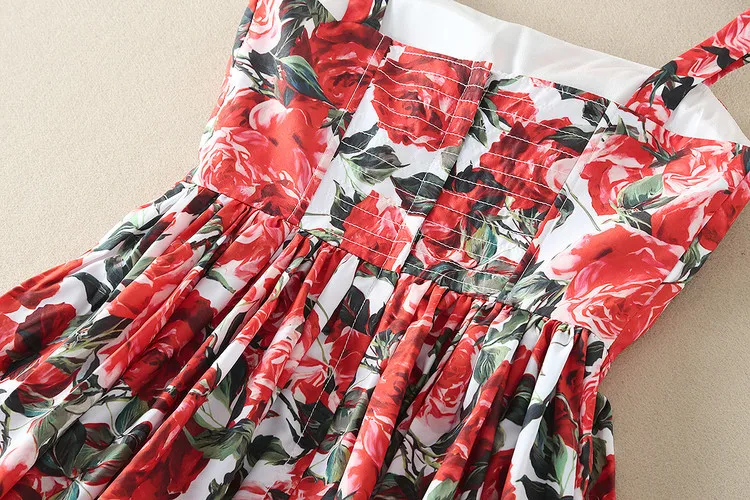 Vestidos elegantes модное дизайнерское бальное платье, женское пляжное платье на тонких бретелях с открытой спиной и цветочным принтом