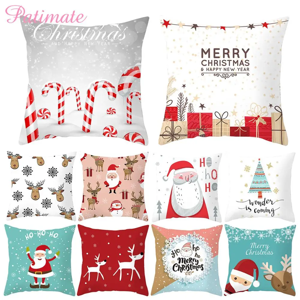 Рождественская наволочка для подушки PATIMATE, Рождественское украшение для дома, Рождественское украшение, новогодний, подарок Navidad