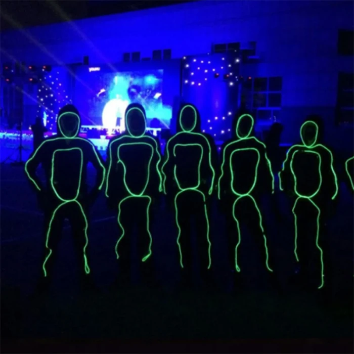 EL Wire неоновый RGB цветной светодиодный светильник, Набор фигурок для одежды E2S