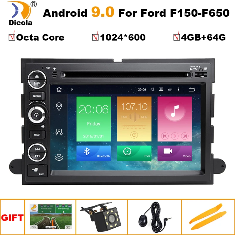 Android 9 4 Гб+ 64 Гб автомобильный DVD плеер gps навигация для Ford F150 F250/F350 Explorer Edge Mustang Escape Mercury Milan альпинист