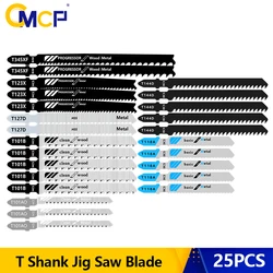 CMCP 25PCS Jig Saw Blade T Shank Jigaw Blade for Plastic Wood Metal High Carbon Steel Jigsaw Blade