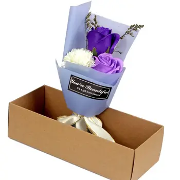 

Artificial Scented Rose Carnation Bouquet Gift Box Soap Flower Box Valentine's Day Gift Wedding Party Decor Supplies 3PCS