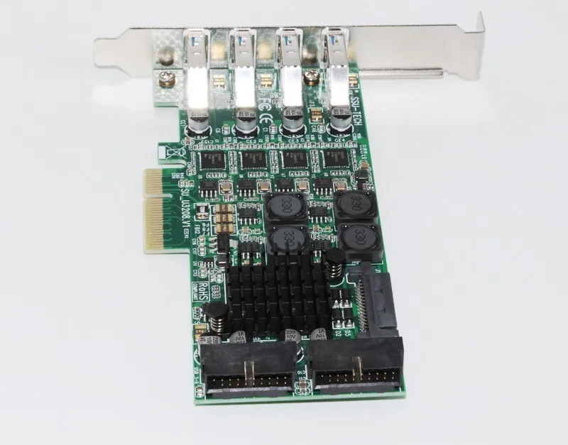USB 3,0 PCI-E Плата расширения рейзер 8 портов USB3.0 PCI Express карта 19 Pin USB 3,0 адаптер SATA разъемы питания для серверной камеры