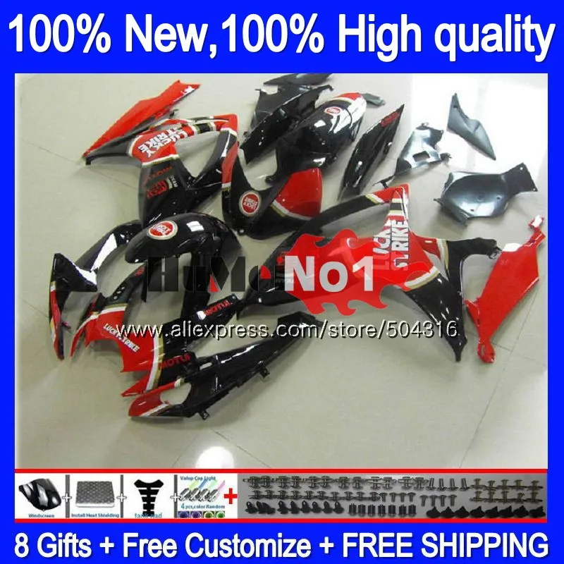 Корпус для SUZUKI GSX R600 GSX-R750 GSXR 600 750 CC 06 07 2006 2007 16MC. 90 GSXR-600 K6 GSXR600 GSXR750 06 07 обтекатель ярко-красного цвета - Цвет: No. 1