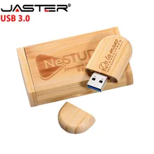 JASTER USB 3,0 деревянная usb карта памяти+ коробка клен бамбук usb флэш-накопитель 4 ГБ 8 ГБ 16 ГБ 32 ГБ 64 ГБ 128 ГБ Флешка с логотипом на заказ
