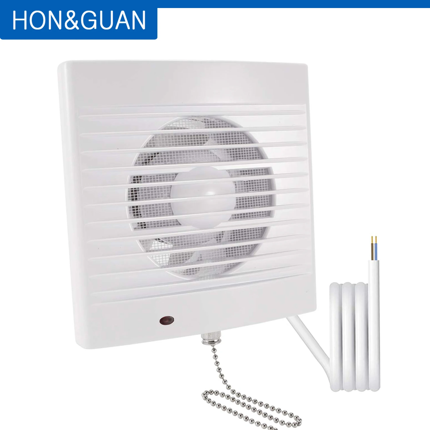 Hon&Guan 4'' Silent Exhaust Fan with Pull Cord Bathroom Kitchen Hood Air Extractor Wall Ceiling Window Mount Ventilator Outlet