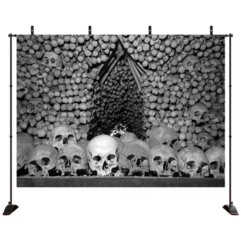 

Halloween Backdrop Catacombs Backdrop Skull building Photography Photo Background Studio Prop