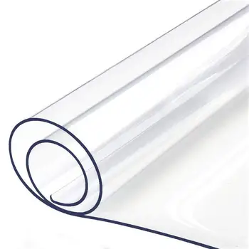 

1.0mm Soft Glass Table Cloth Waterproof Oilproof Kitchen Dining table cover PVC Transparent Tablecloth