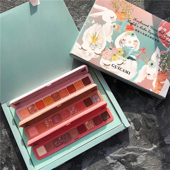 

GUICAMI 3PCS/SET Eyeshadow Palette Gift Box 9 Color Matte Shimmer Glitter Eye Shadow Pigment Waterproof Makeup Nude Cosmetics
