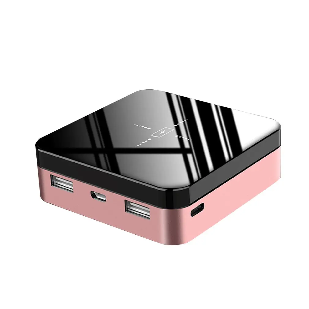 20000mAh Portable Mini Power Bank Qi Fast Wireless Charger Powerbank Charging Power bank For Smart Mobile Phone - Цвет: Pink