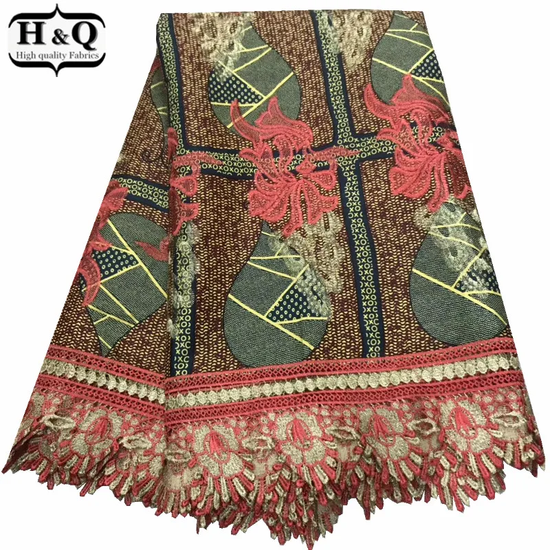 

H&Q Latest Design African Print Wax Lace 6 Yards/Pieces 100% Cotton Nigerian Guipure Lace Batik Lace 2019 Woman Tailored Clothes