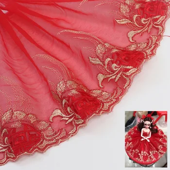 

10 Yards Embroidery Lace Trim 21 Cm Border Lace Fabric for Wedding Dress Doll Home Textile Decoration Diy Sewing Fabric Supply