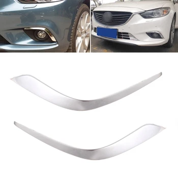 

2 Pcs Front Fog Lamp Light Eyebrow Cover Garnish Strip For Mazda 6 Atenza 2013 2014 2015 R2LC