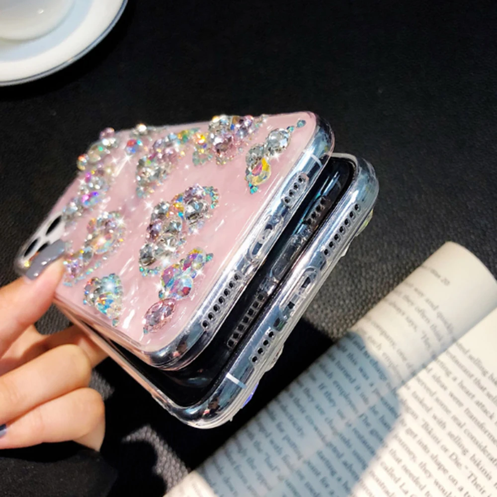 For iPhone 11 Pro MAX Capa X XS MAX XR 6 6S 7 8 Plus 6 6SPlus SE diamond Case Glitter Rhinestone Love Heart Phone Case
