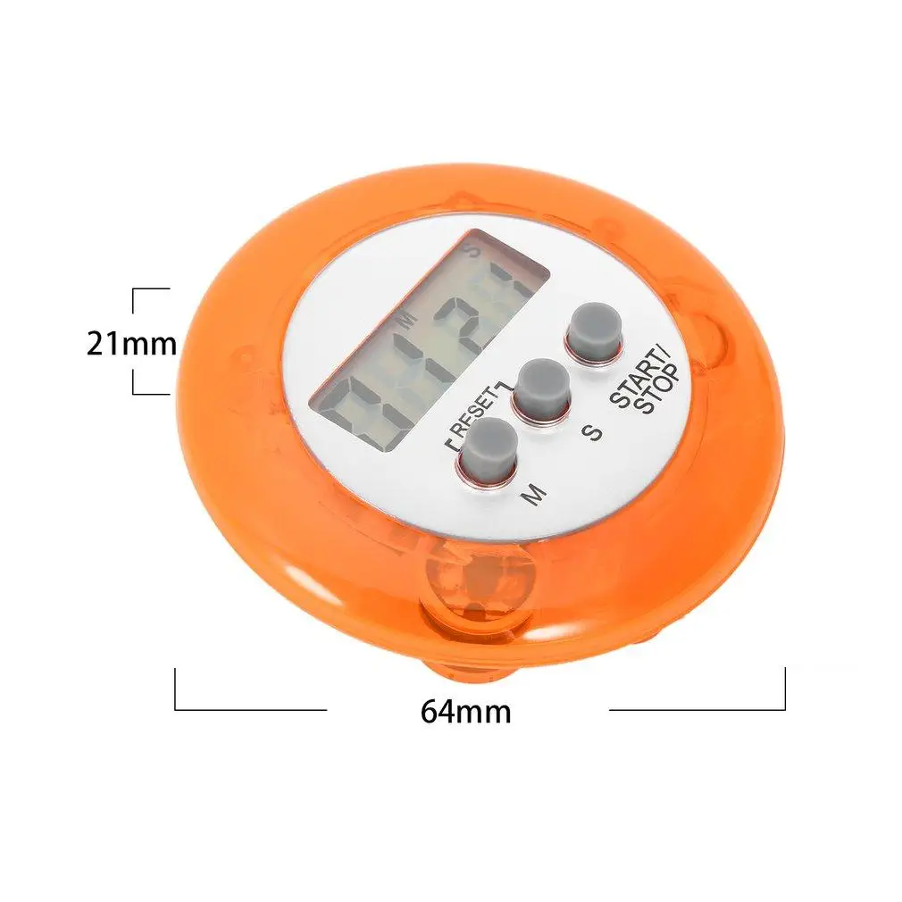 Оранжевый Kitchen Countdown Mini Round LCD Digital Clock Alarm Kitchen Cooking Countdown Clock Alarm Enactment Cooking Time Accessories - Цвет: Оранжевый