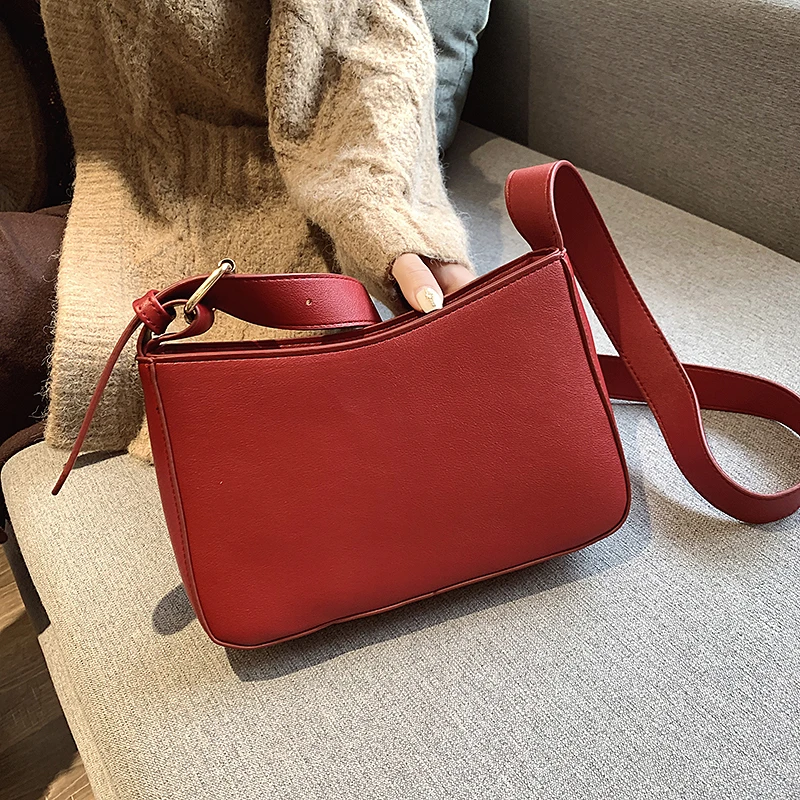 Женская сумка-мессенджер из искусственной кожи в стиле ретро, зимняя винтажная одноцветная сумка через плечо, женские сумки