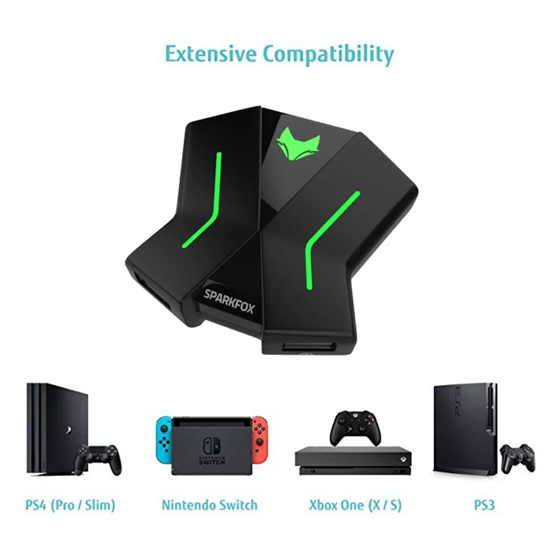 Конвертер для PS4 Xbox One Switch PS3 ПК мыши клавиатуры геймпада контроллер светодиодный