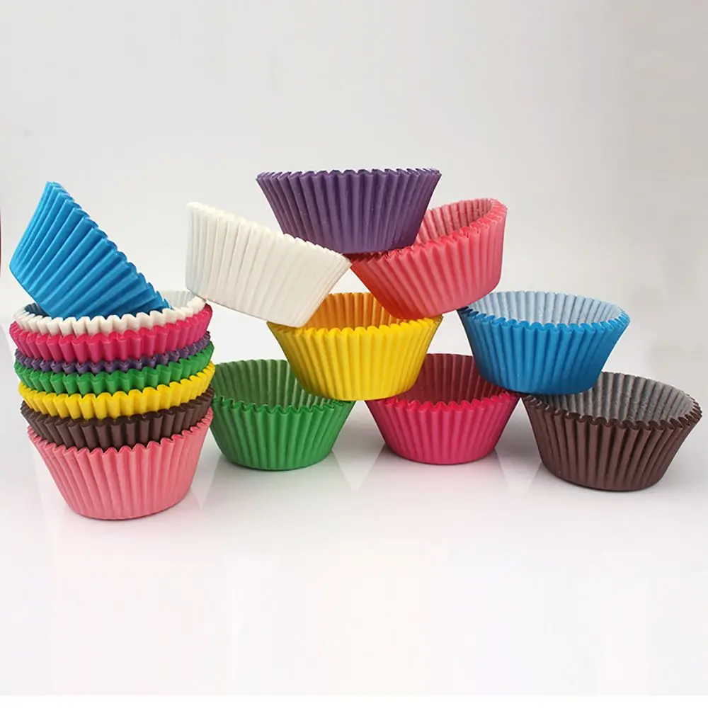 

100PCS/Set Muffin Cupcake Paper Cups Cake Forms Cupcake Baking Dish Tray Non-stick Bakeware Cake Mold Decorating Tools