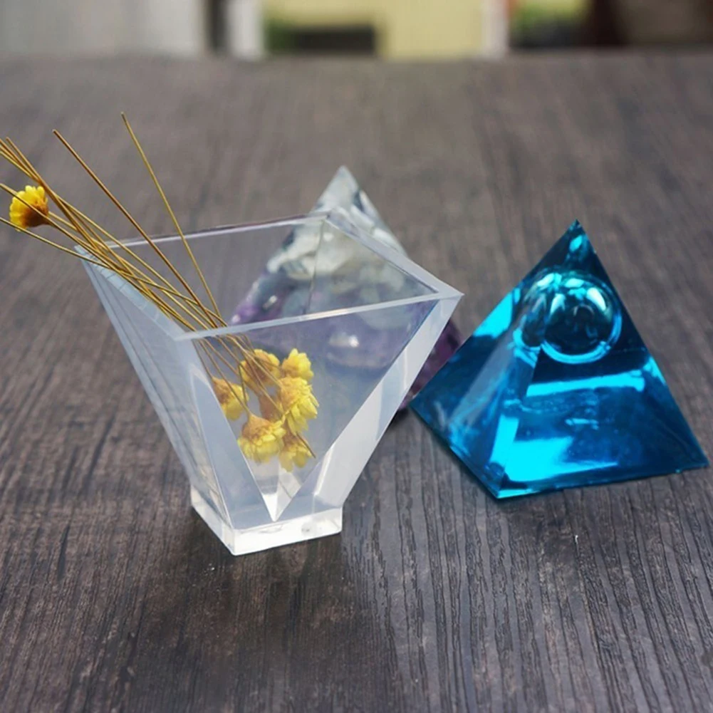 Jewelry Pyramid Silicone Mold Craft Mould Epoxy Making Resin Pendant  Tool DIY 