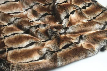 

Hare imitation leopard jacquard faux plush fur fabric for winter coat vest Fur collar 170*50cm long hair plush fur tissu telas