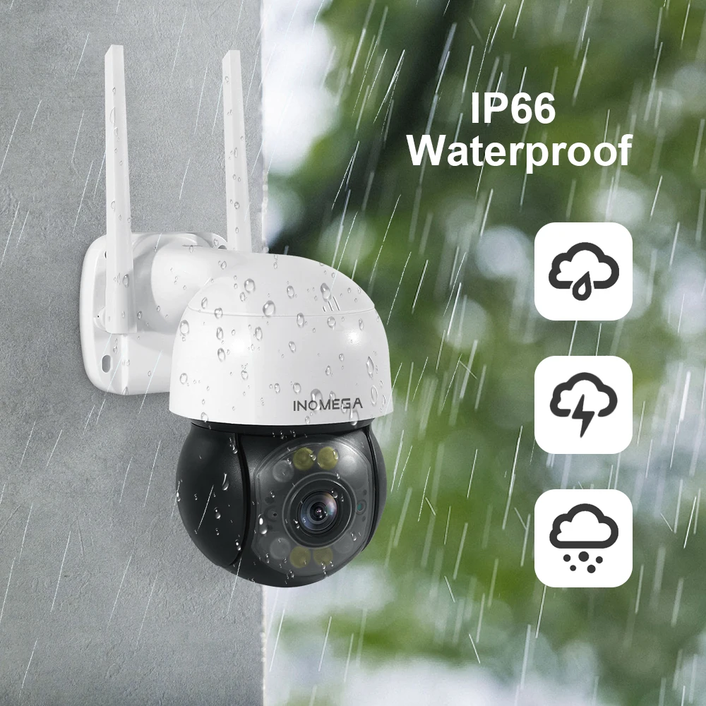 INQMEGA 3MP HD PTZ IP Camera Outdoor Automatic Tracking Full Color Night Vision WiFi Security Surveillance Audio Weatherproof