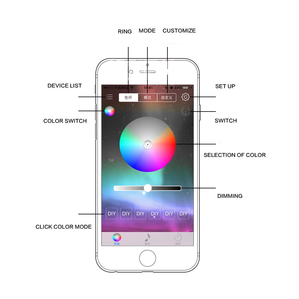 Автомобильная RGB Светодиодная лента, интерьерный светильник, многоцветная холодная линия, Гибкая Музыкальная атмосферная лампа, звуковая активная функциональная полоса, светильник ing