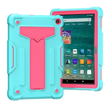 

Tablet Case for Amazon Kindle Fire HD 8 / HD8 Plus 2020 Kids Safe Heavy Full Protective Shockproof Silicone Cover Kickstand Case