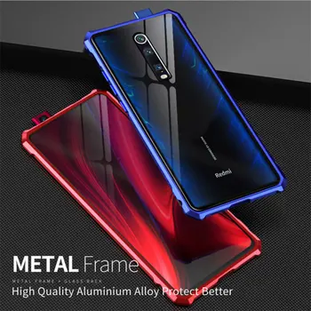 

For Xiaomi Mi 9T Case Redmi k20 pro Case Tempered Glass Back Cover Alloy Metal Frame Bumper For Xiaomi redmi k20 pro Funda