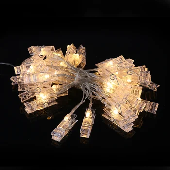 

5M LED String Light With 40 Photo Clip Ceremony Wedding Bedroom Party Decor Toggle Button Control Flicker Free Super Bright