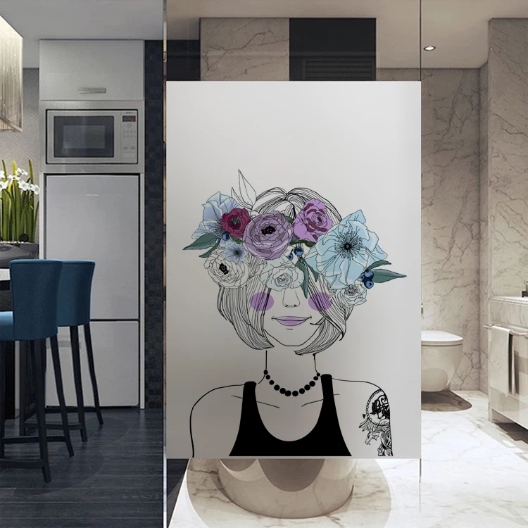 Customized Size Glass Sticker Electrostatic Private Decorative Vinyl Foil For Kitchen Bathroom Living Room Balcony | Дом и сад