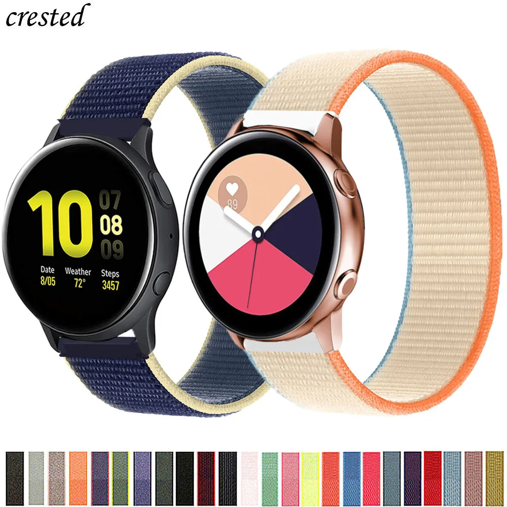 20Mm/22Mm Nylonowa Opaska Do Zegarka Galaxy Aktywny 2/3 45Mm/46Mm/42Mm Samsung S3 Frontier Bransoletka Huawei Watch Gt 2 2E Pro Pasek