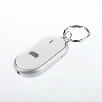 

White Smart Finder Key Locator Anti-Lost Keys Chain Keychain Whistle Sound Control with LED Light Wholesale