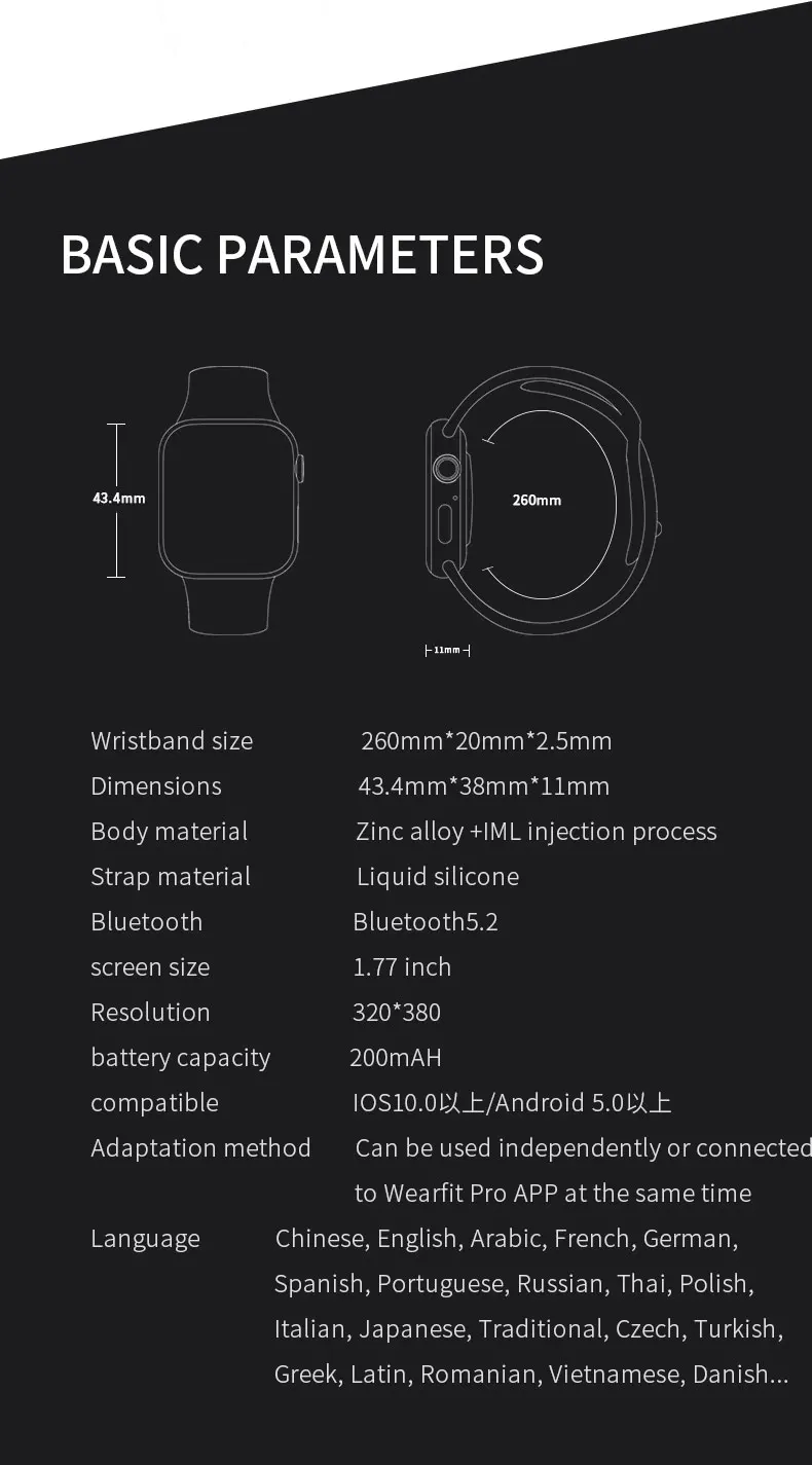 Wearpai Smart Watch HW19 Full Screen Sleep Monitor Double Buttons Make Call Smartwatch Sport Women Men pk iwo 13 W46 IWO W37 PRO